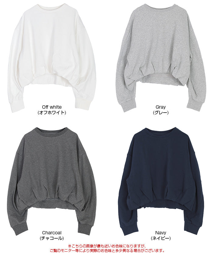 ティティベイト titivate ボリュームスリーブバルーンスウェットトップス （グレー） グレー