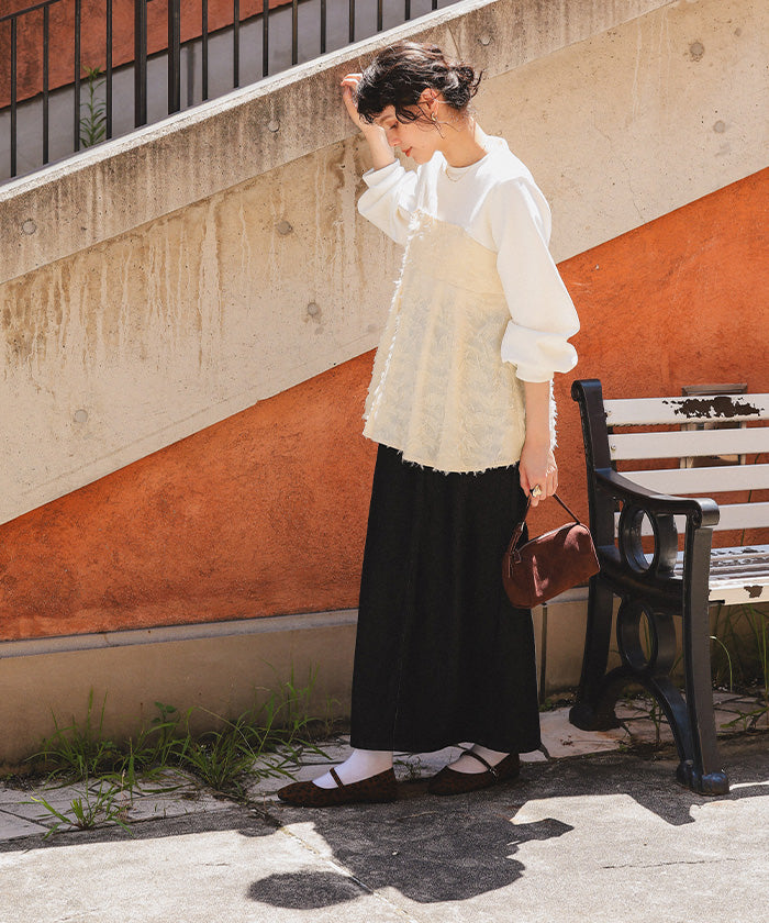 ティティベイト titivate ビスチェライクドッキングペプラムトップス （ブラック） ブラック