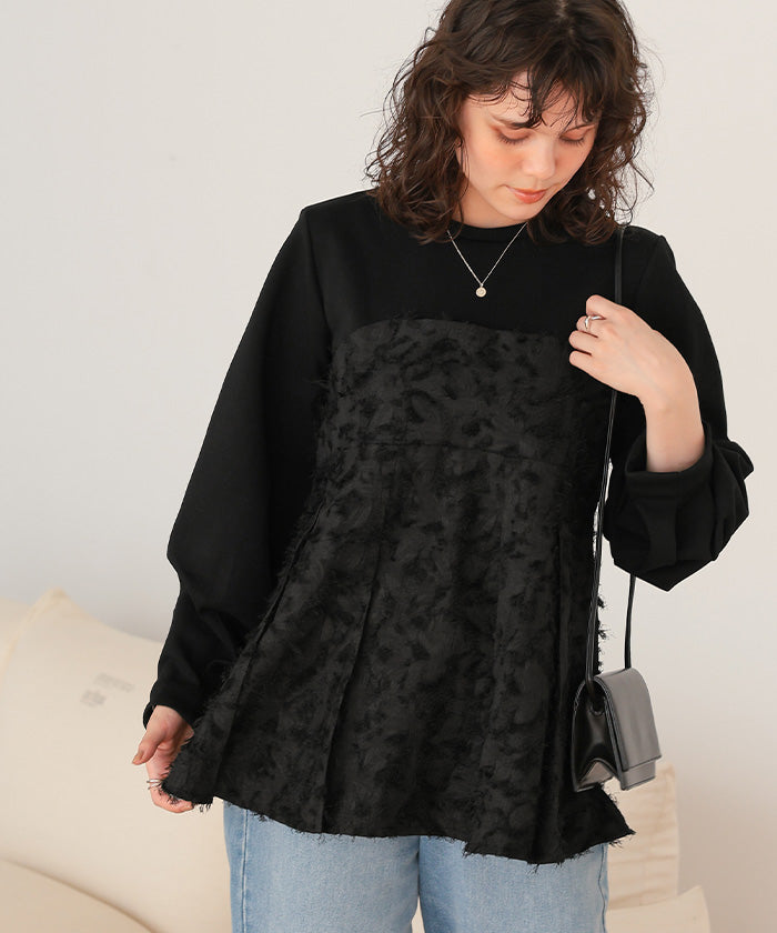 ティティベイト titivate ビスチェライクドッキングペプラムトップス （ブラック） ブラック