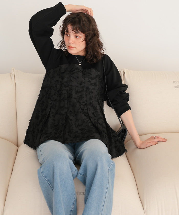 ティティベイト titivate ビスチェライクドッキングペプラムトップス （ブラック） ブラック