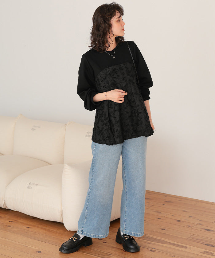 ティティベイト titivate ビスチェライクドッキングペプラムトップス （ブラック） ブラック