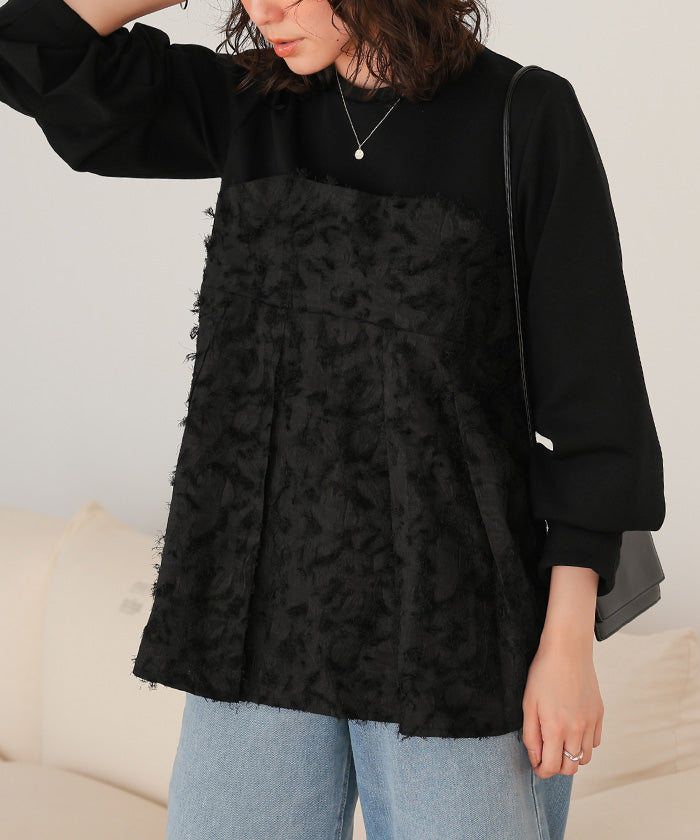 ティティベイト titivate ビスチェライクドッキングペプラムトップス （ブラック） ブラック