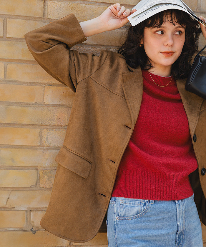 ティティベイト titivate フェイクスエードジャケット （ブラウン） ブラウン