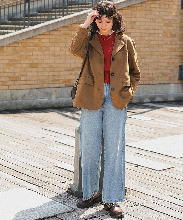 ティティベイト titivate フェイクスエードジャケット （ブラウン） ブラウン