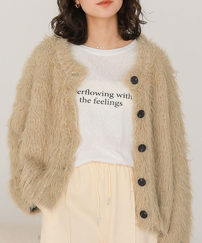 ティティベイト titivate ふわふわ毛ガキニットカーディガン （ピンク） ピンク