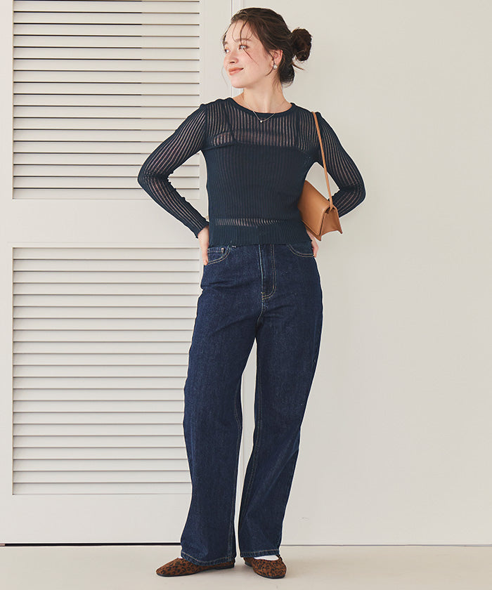 ティティベイト titivate 前後2wayウォッシャブルリブシアーニットカーディガン （ライトイエロー） ライトイエロー