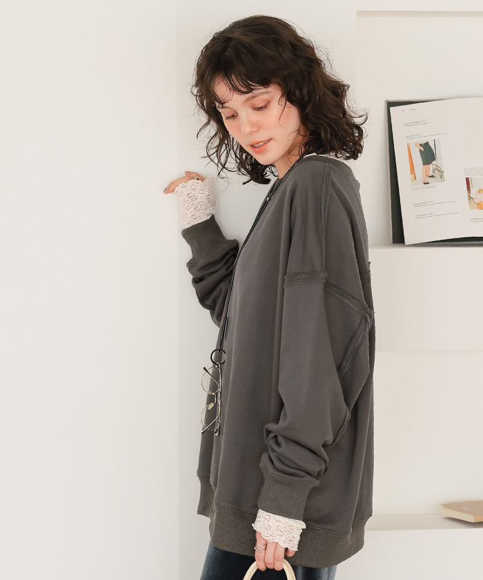 ティティベイト titivate リメイクライクオーバーサイズスウェット （オートミール） オートミール