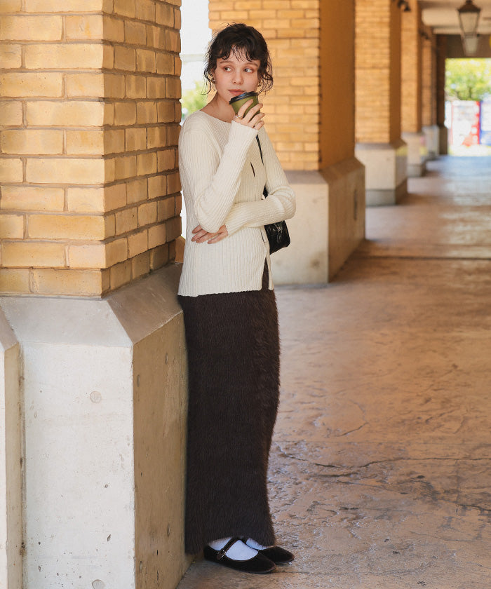 ティティベイト titivate コンパクトリブニットカーディガン （ベージュ） ベージュ