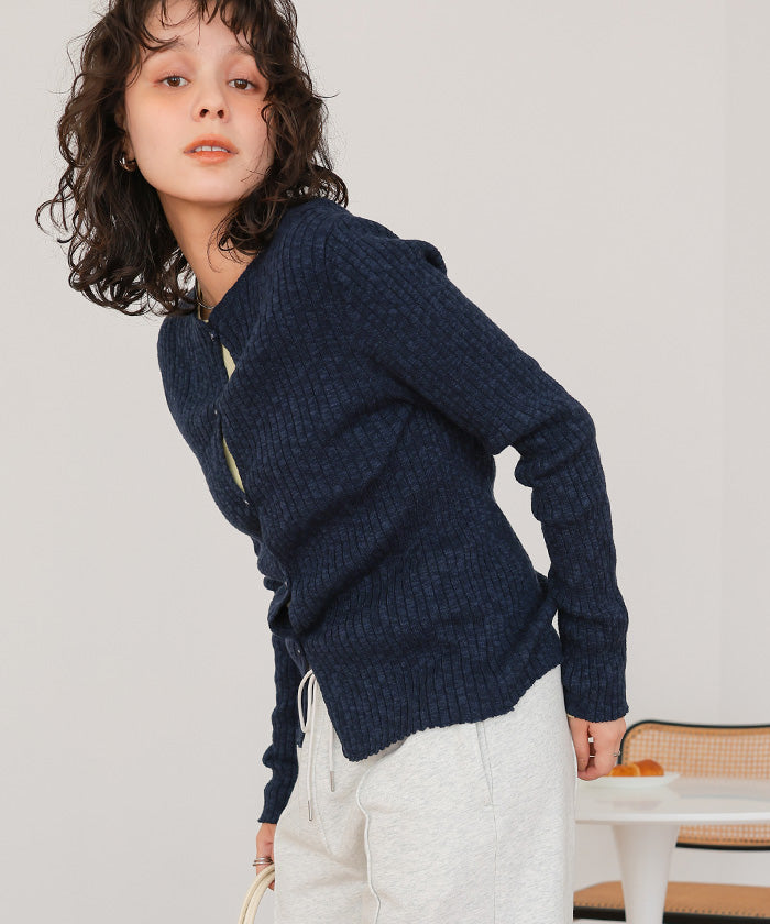 ティティベイト titivate コンパクトリブニットカーディガン （ベージュ） ベージュ