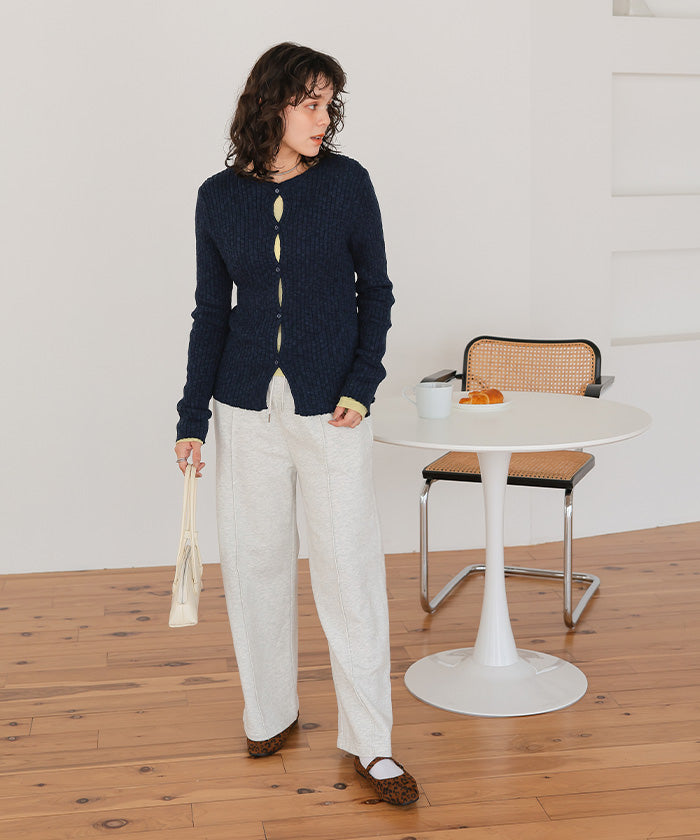 ティティベイト titivate コンパクトリブニットカーディガン （ベージュ） ベージュ