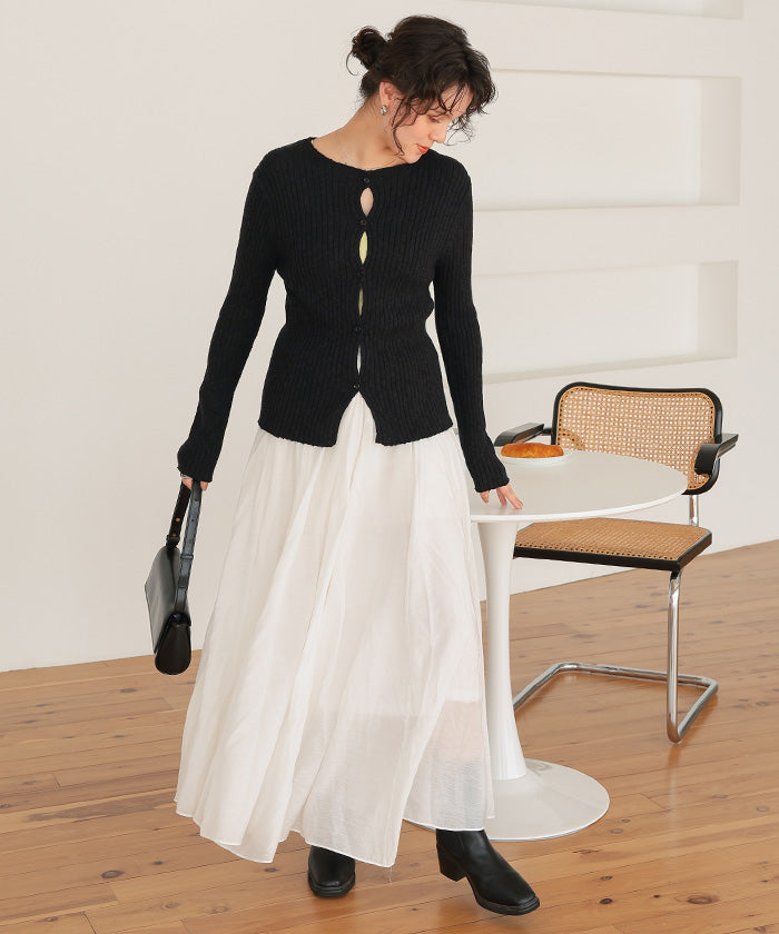 ティティベイト titivate コンパクトリブニットカーディガン （ベージュ） ベージュ