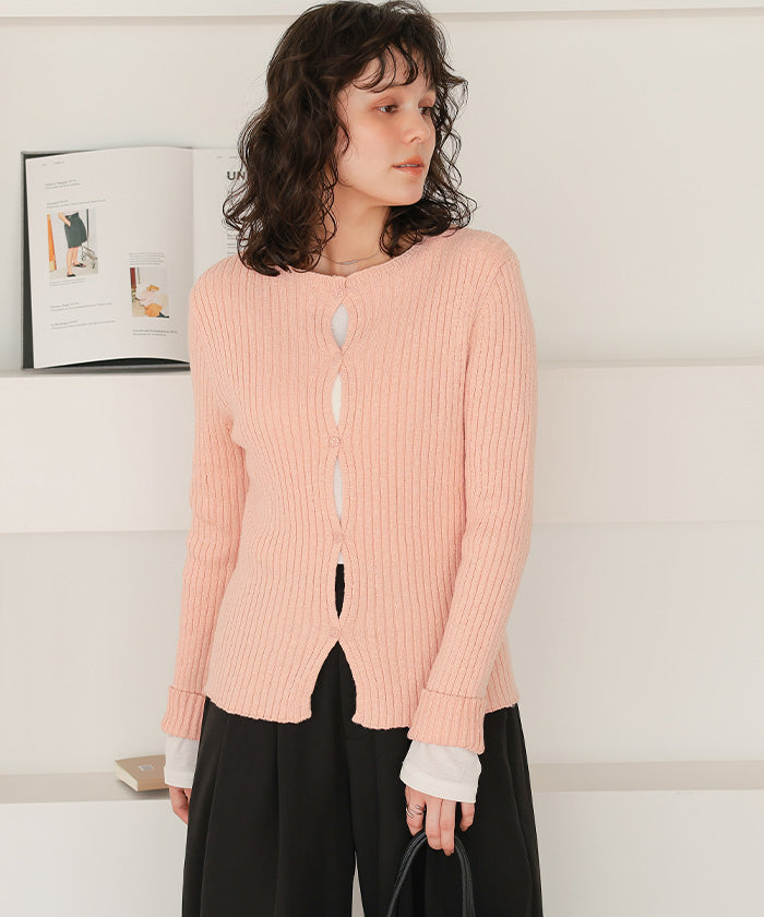 ティティベイト titivate コンパクトリブニットカーディガン （ピンク） ピンク