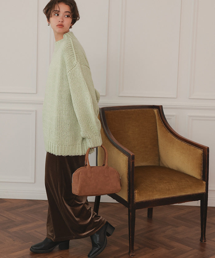 ティティベイト titivate ハンドライクオーバーサイズローゲージニット （アイボリー） アイボリー