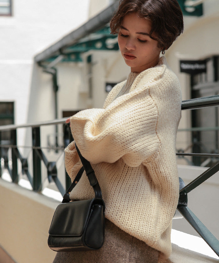 ティティベイト titivate ハンドライクオーバーサイズローゲージニット （アイボリー） アイボリー