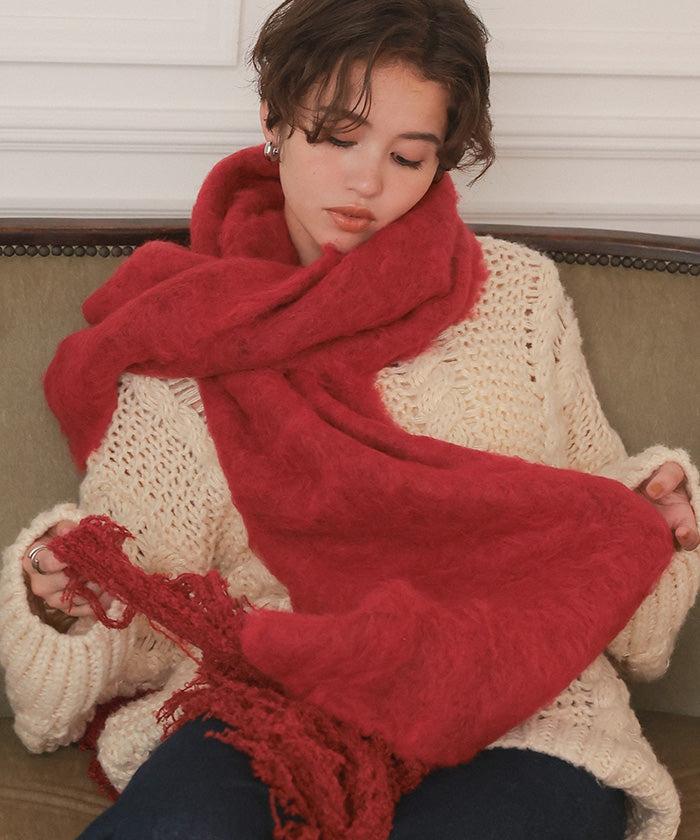 ティティベイト titivate モヘアタッチボリュームマフラー （ライトブルー） ライトブルー