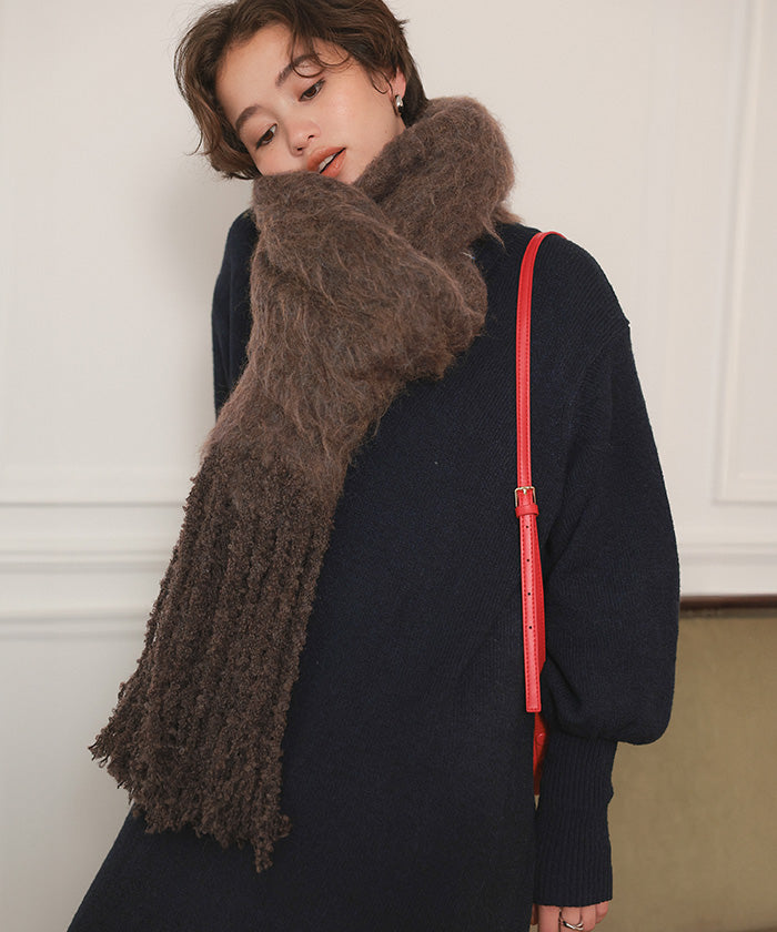 ティティベイト titivate モヘアタッチボリュームマフラー （ライトブルー） ライトブルー