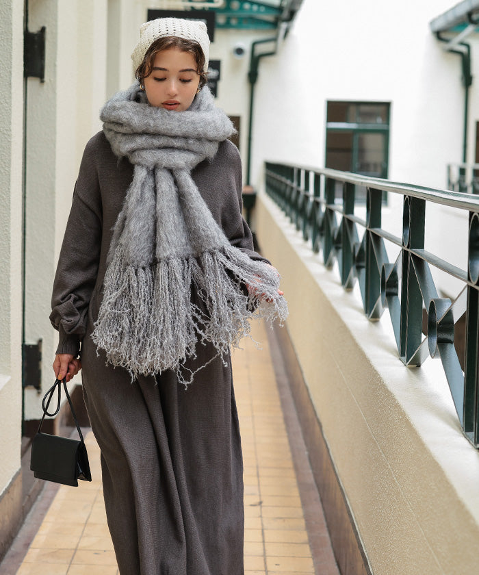 ティティベイト titivate モヘアタッチボリュームマフラー （ライトブルー） ライトブルー