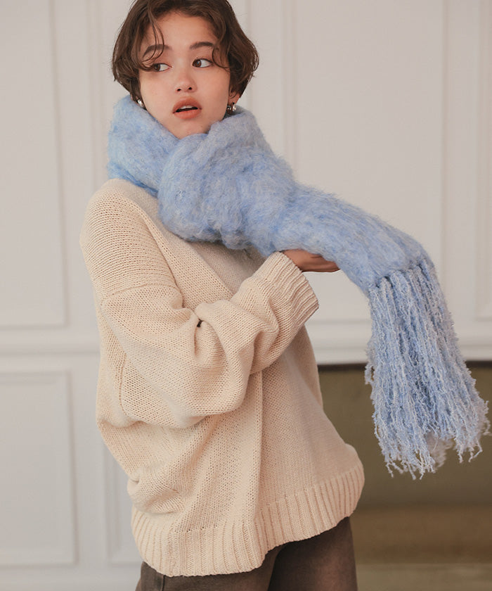 ティティベイト titivate モヘアタッチボリュームマフラー （ライトブルー） ライトブルー