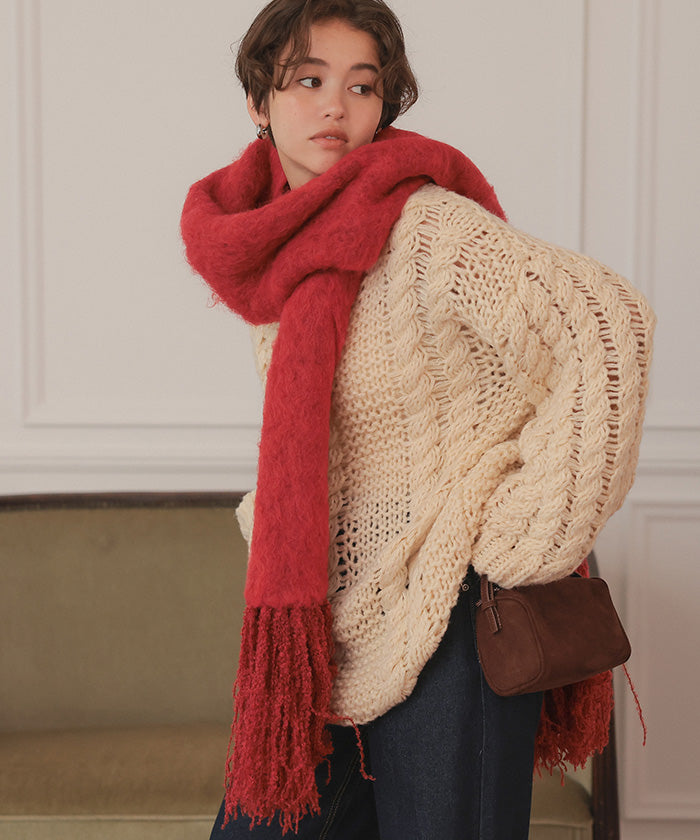 ティティベイト titivate モヘアタッチボリュームマフラー （ライトブルー） ライトブルー