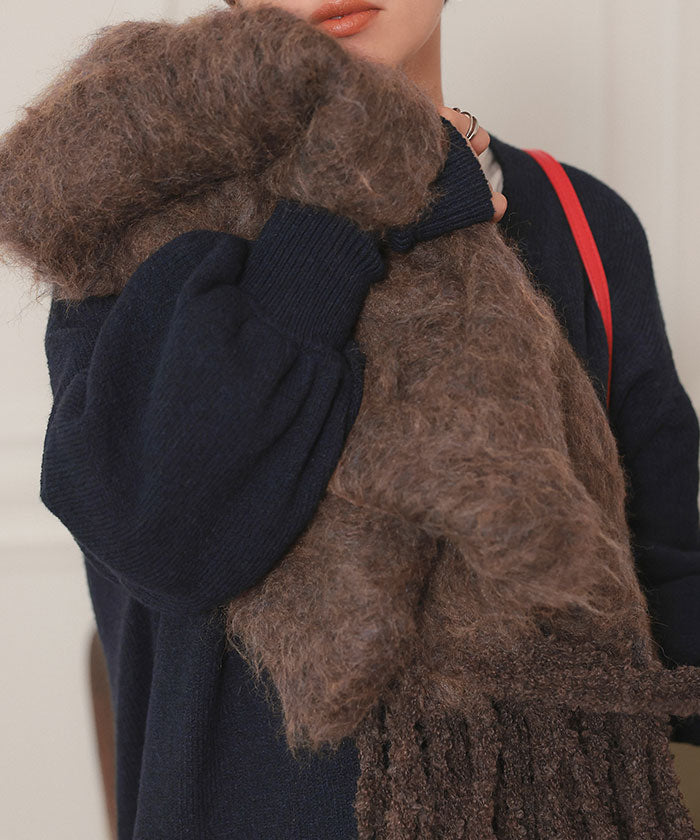 ティティベイト titivate モヘアタッチボリュームマフラー （ライトブルー） ライトブルー