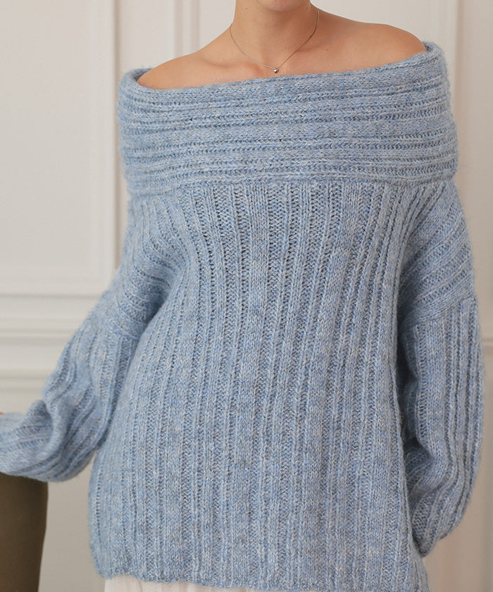 ティティベイト titivate オフショルダールーズニット （ライトベージュ） ライトベージュ