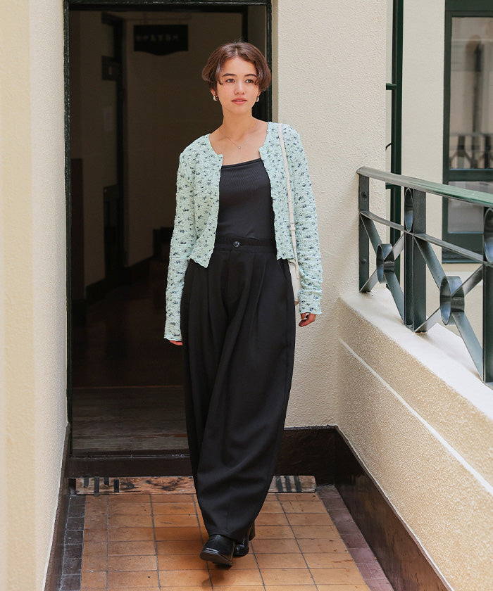 ティティベイト titivate 前後2wayフラワージャガードカットソートップス （ライトブルー） ライトブルー