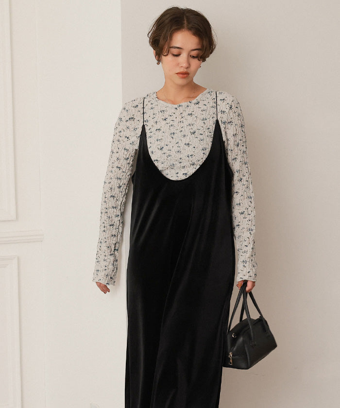 ティティベイト titivate 前後2wayフラワージャガードカットソートップス （ライトブルー） ライトブルー