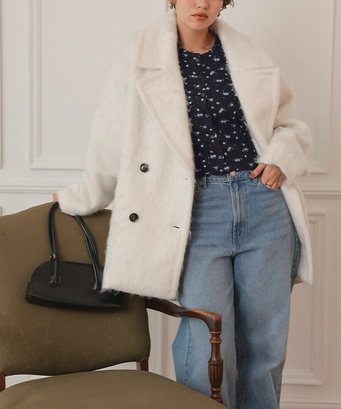 ティティベイト titivate 前後2wayフラワージャガードカットソートップス （ライトブルー） ライトブルー