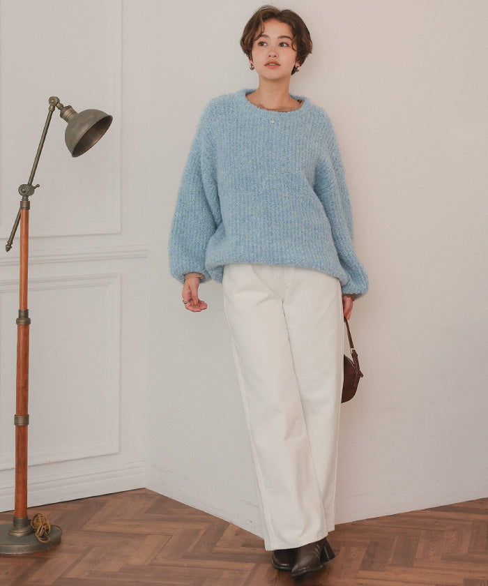 ティティベイト titivate ゆったりルーズブークレーニットトップス/チュニック （グレー） グレー