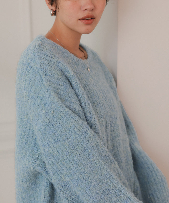 ティティベイト titivate ゆったりルーズブークレーニットトップス/チュニック （グレー） グレー