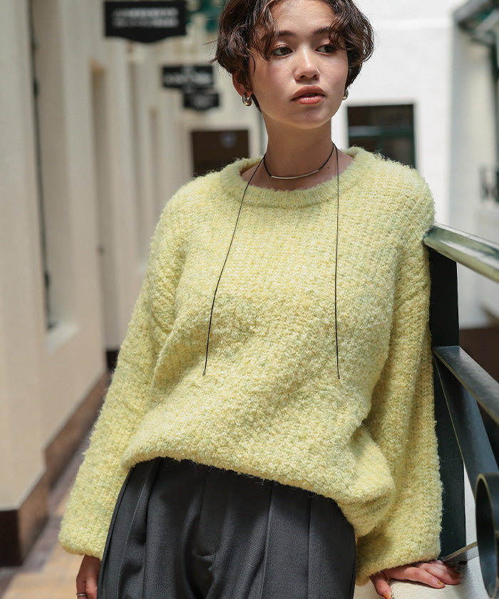 ティティベイト titivate ゆったりルーズブークレーニットトップス/チュニック （グレー） グレー