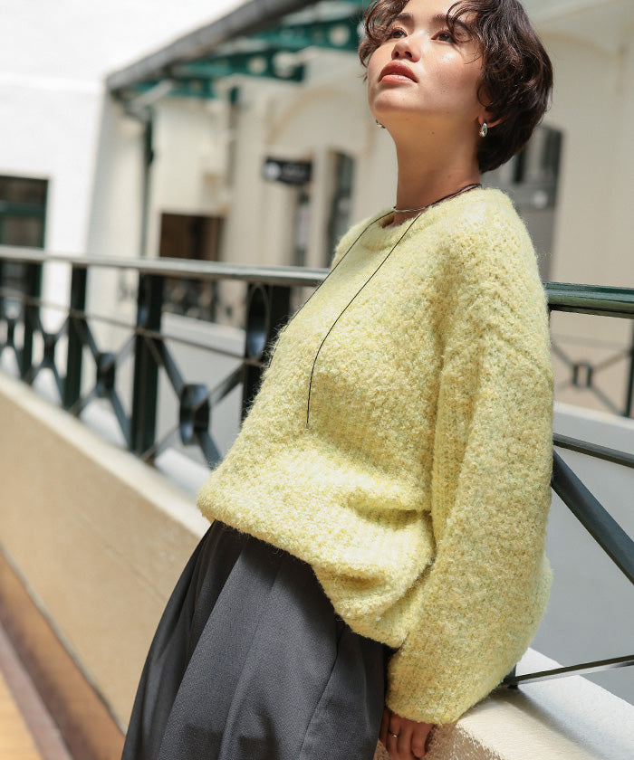 ティティベイト titivate ゆったりルーズブークレーニットトップス/チュニック （グレー） グレー