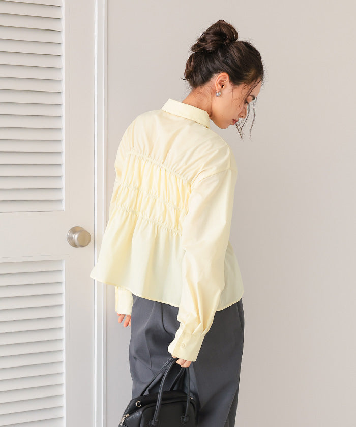 ティティベイト titivate シャーリングブラウス （ネイビー） ネイビー