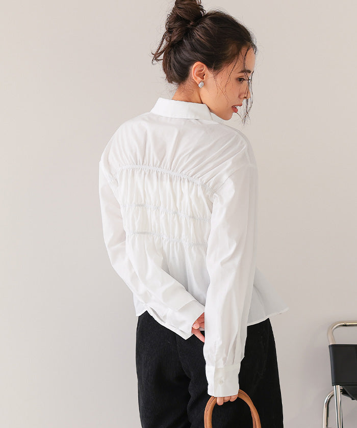 ティティベイト titivate シャーリングブラウス （ネイビー） ネイビー