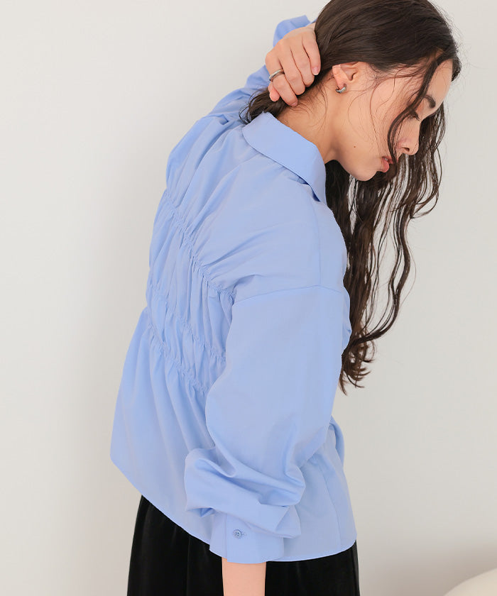 ティティベイト titivate シャーリングブラウス （ネイビー） ネイビー