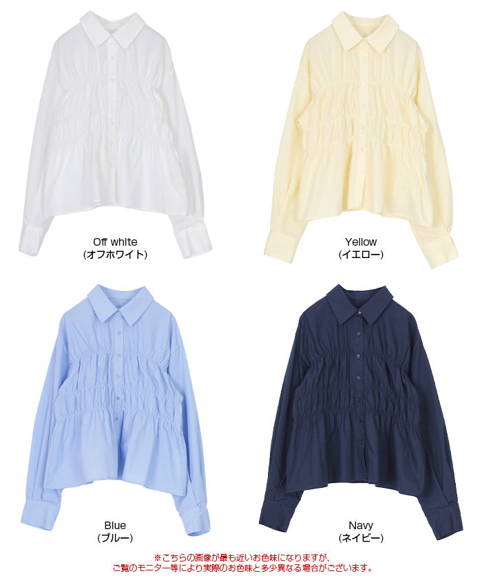 ティティベイト titivate シャーリングブラウス （ネイビー） ネイビー