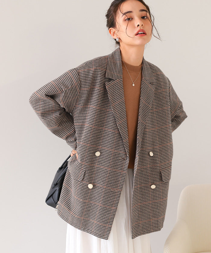 ティティベイト titivate ゴールド釦ダブルテーラードジャケット （チャコール） チャコール