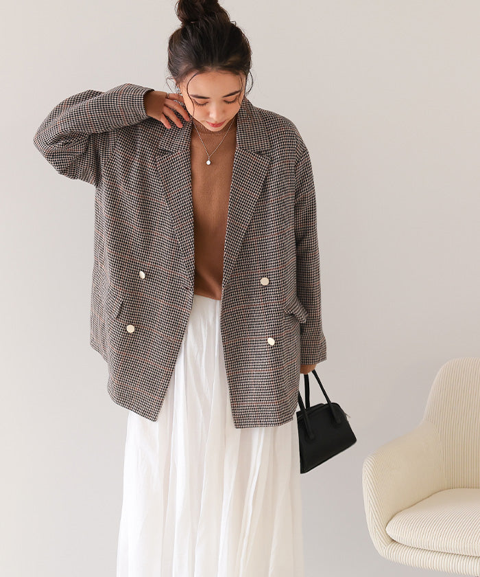 ティティベイト titivate ゴールド釦ダブルテーラードジャケット （チャコール） チャコール