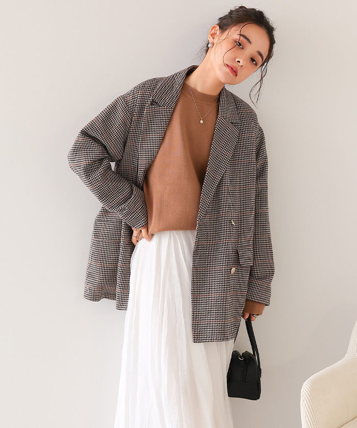 ティティベイト titivate ゴールド釦ダブルテーラードジャケット （チャコール） チャコール