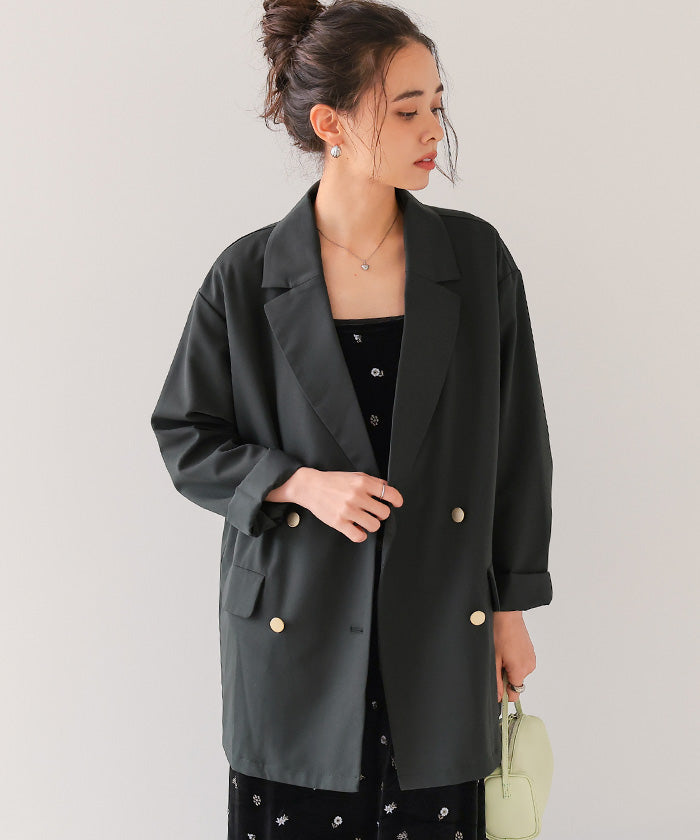 ティティベイト titivate ゴールド釦ダブルテーラードジャケット （チャコール） チャコール