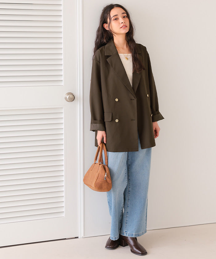 ティティベイト titivate ゴールド釦ダブルテーラードジャケット （チャコール） チャコール