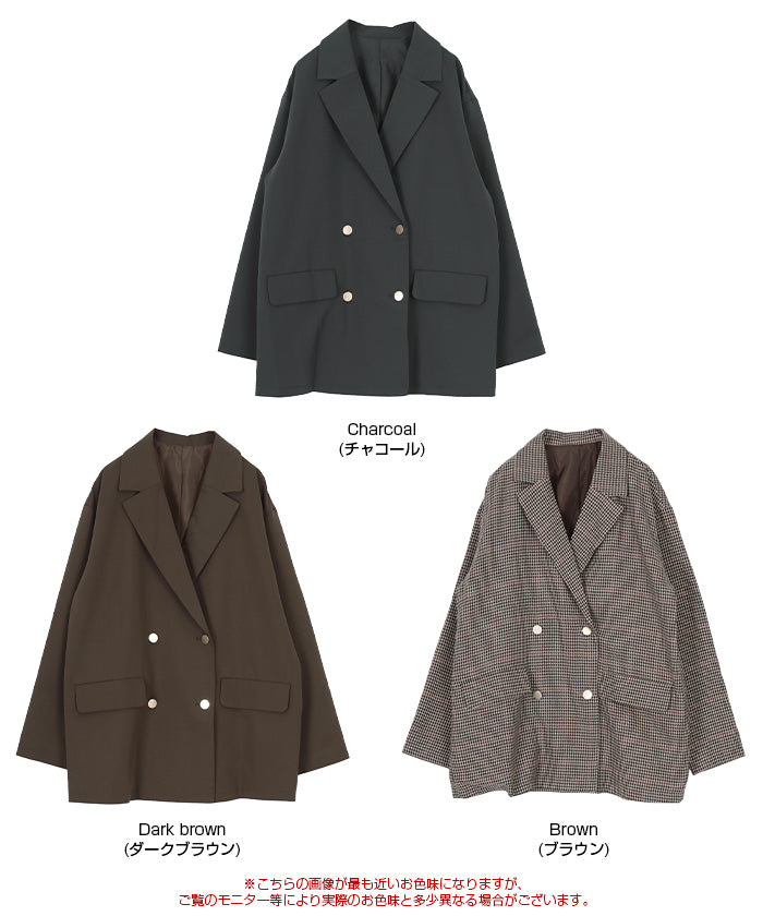 ティティベイト titivate ゴールド釦ダブルテーラードジャケット （チャコール） チャコール