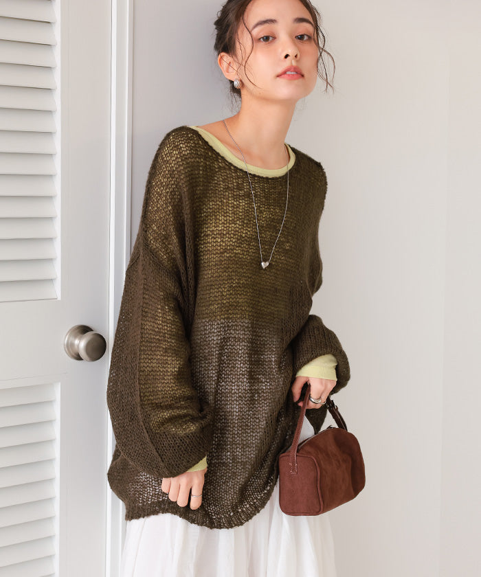 ティティベイト titivate モヘアタッチローゲージシアーニット （エクリュ） エクリュ