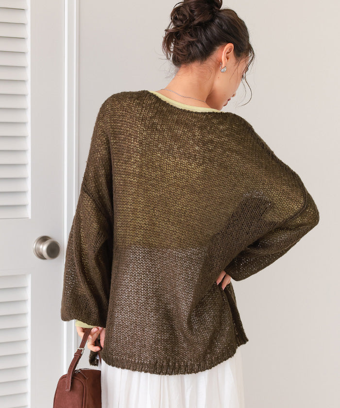 ティティベイト titivate モヘアタッチローゲージシアーニット （エクリュ） エクリュ