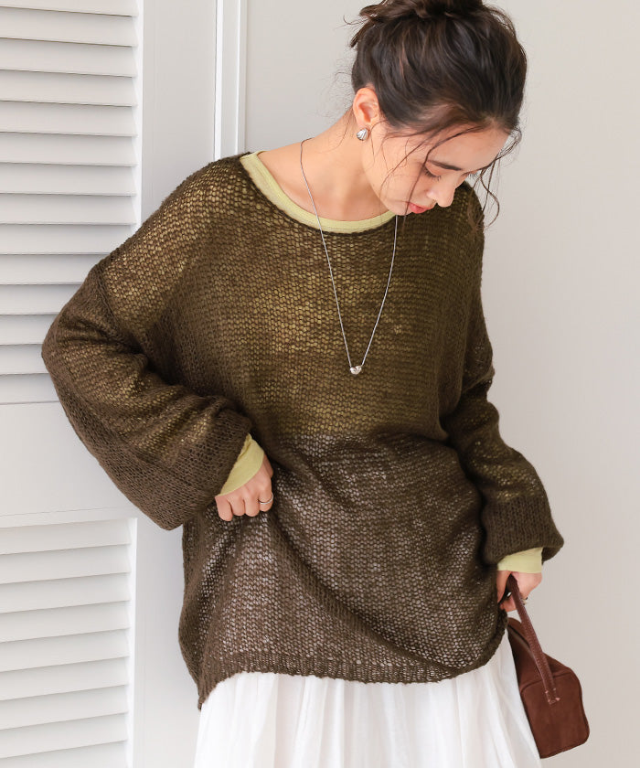 ティティベイト titivate モヘアタッチローゲージシアーニット （エクリュ） エクリュ