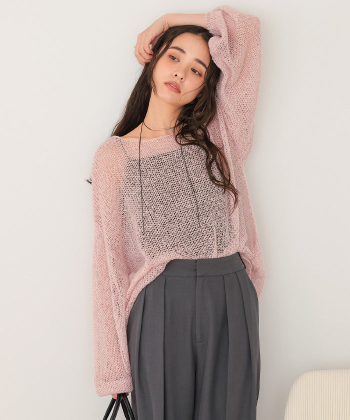 ティティベイト titivate モヘアタッチローゲージシアーニット （エクリュ） エクリュ