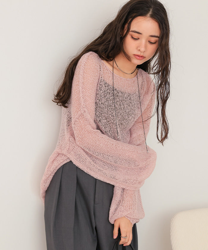 ティティベイト titivate モヘアタッチローゲージシアーニット （エクリュ） エクリュ