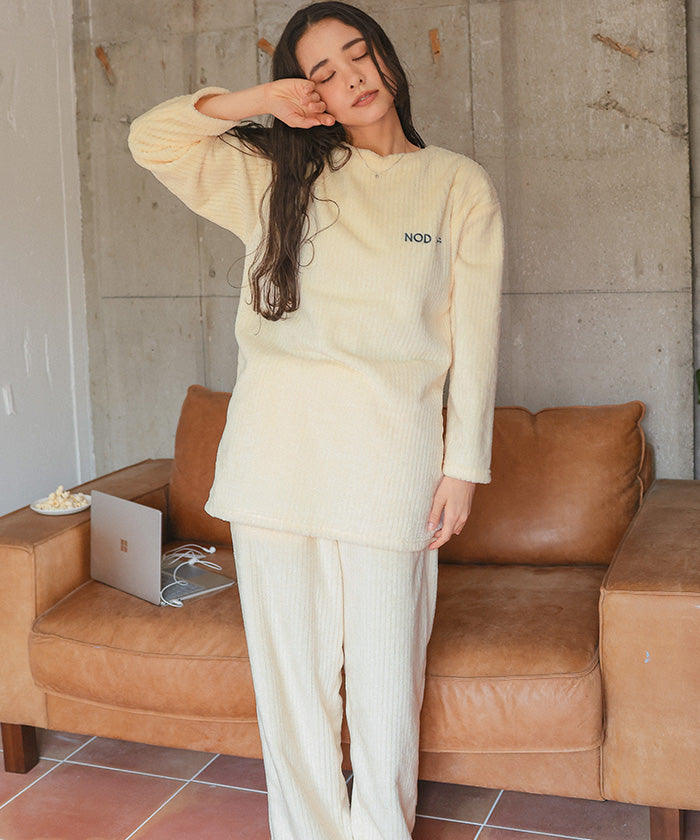 ティティベイト titivate ふわもこマシュマロタッチチュニックパジャマセットアップ （ライトブラウン） ライトブラウン