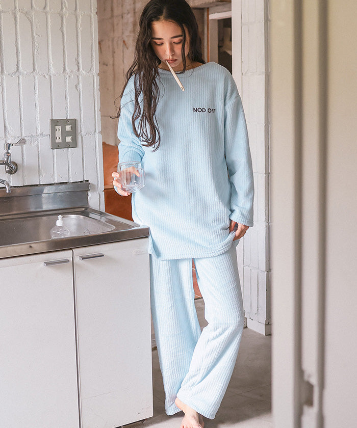 ティティベイト titivate ふわもこマシュマロタッチチュニックパジャマセットアップ （ライトブラウン） ライトブラウン