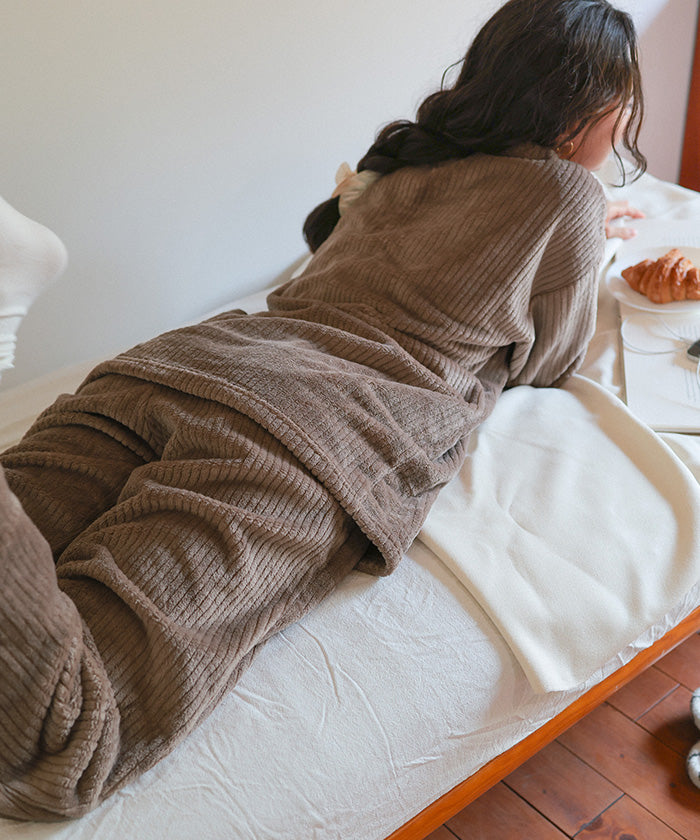 ティティベイト titivate ふわもこマシュマロタッチチュニックパジャマセットアップ （ライトブラウン） ライトブラウン